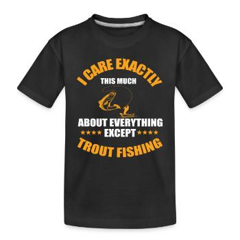 Drôle de pêcheur de truite disant truite brune - T-shirt bio Premium Enfant - noir - Devant