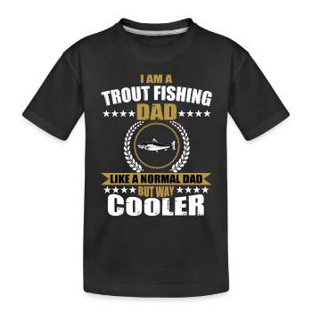 Forellen Angler Papa - Kinder Premium Bio T-Shirt - Schwarz - Vorne
