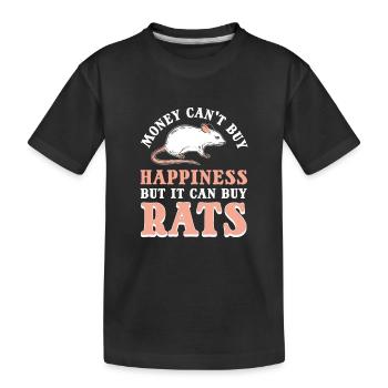Money Can't Buy Happiness But It Can Buy Rats Rat - Kinder Premium Bio T-Shirt - Schwarz - Vorne