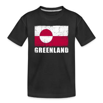 Groenland Flag Grunge Groenland Flag - T-shirt bio Premium Enfant - noir - Devant