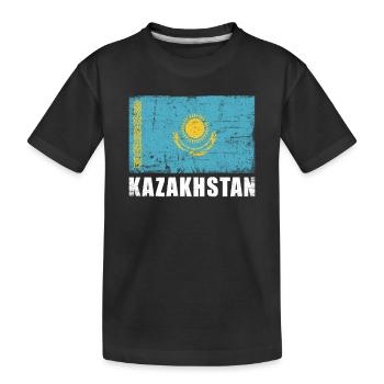 Drapeau du Kazakhstan Grunge Drapeau du Kazakhstan - T-shirt bio Premium Enfant - noir - Devant