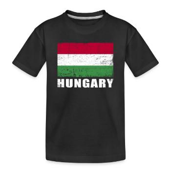 Hongrie Drapeau Grunge Hongrie Drapeau - T-shirt bio Premium Enfant - noir - Devant