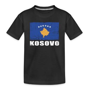 Kosovo Flag Grunge Kosovo Flag - Kids' Premium Organic T-Shirt - black - Front