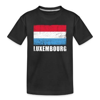 Luxemburg Flagge Grunge Luxemburg Fahne - Kinder Premium Bio T-Shirt - Schwarz - Vorne