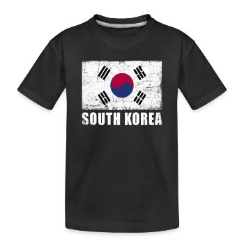 South Korea Flag Grunge South Korea Flag - Kids' Premium Organic T-Shirt - black - Front