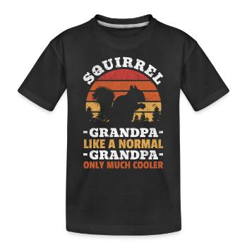 Grand-père écureuil comme un grand-père normal Seulement beaucoup - T-shirt bio Premium Enfant - noir - Devant