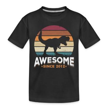 Fantastic since 2012 Dinosaur lover Dino - Kids' Premium Organic T-Shirt - black - Front