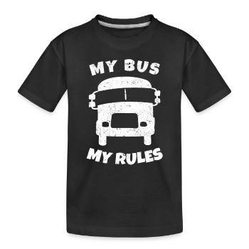 Chauffeur d’autobus scolaire - Mon autobus Mes règles - - T-shirt bio Premium Enfant - noir - Devant