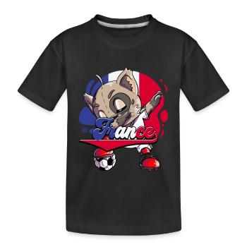 Frankreich Fußball - Kinder Premium Bio T-Shirt - Schwarz - Vorne