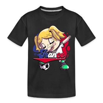 Frankreich Fußball - Kinder Premium Bio T-Shirt - Schwarz - Vorne