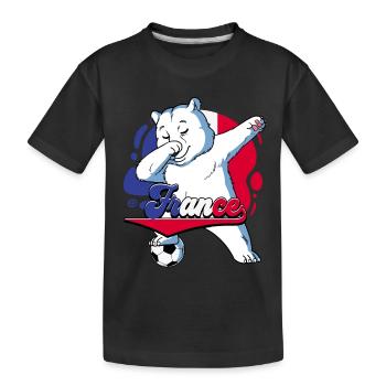 Frankreich Fußball - Kinder Premium Bio T-Shirt - Schwarz - Vorne