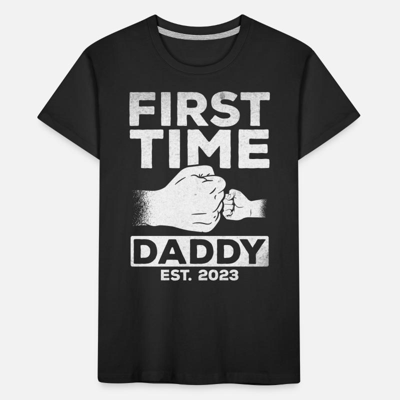 Zum ersten Mal Daddy Est. 2023 Papa wird Kinder Premium Bio T-Shirt