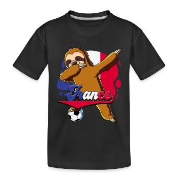 Frankreich Fußball - Kinder Premium Bio T-Shirt - Schwarz - Vorne