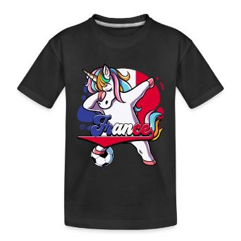 Frankreich Fußball - Kinder Premium Bio T-Shirt - Schwarz - Vorne