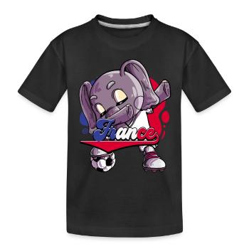 Frankreich Fußball - Kinder Premium Bio T-Shirt - Schwarz - Vorne