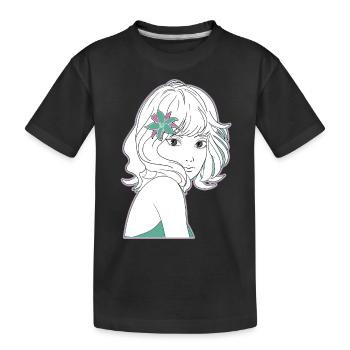 Manga Girl Anime - Kinder Premium Bio T-Shirt - Schwarz - Vorne