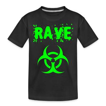 rave - Kids' Premium Organic T-Shirt - black - Front
