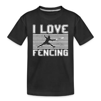 I love fencing - Kinder Premium Bio T-Shirt - Schwarz - Vorne