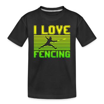 I love fencing - Kinder Premium Bio T-Shirt - Schwarz - Vorne
