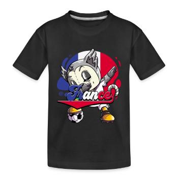 Frankreich Fußball - Kinder Premium Bio T-Shirt - Schwarz - Vorne