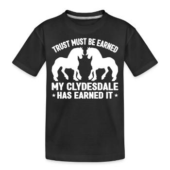 Clydesdale Cold Blood Horse Écosse Cheval - T-shirt bio Premium Enfant - noir - Devant