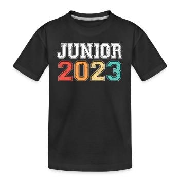 Junior 2023 Graduation Retro Vintage - Kids' Premium Organic T-Shirt - black - Front