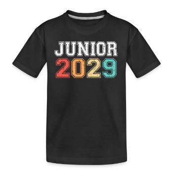 Junior 2029 Abschluss Retro Vintage - Kinder Premium Bio T-Shirt - Schwarz - Vorne