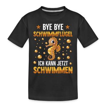 Seepferdchen Abzeichen Seepferdchen bestanden - Kinder Premium Bio T-Shirt - Schwarz - Vorne