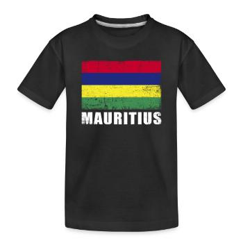 Mauritius Flag Grunge Mauritius Flag - Kids' Premium Organic T-Shirt - black - Front