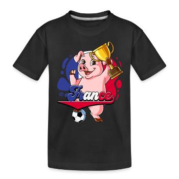 Frankreich Fußball - Kinder Premium Bio T-Shirt - Schwarz - Vorne