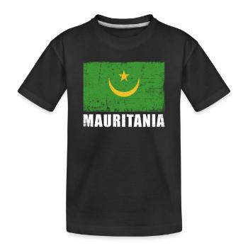 Mauritanie Drapeau Grunge Mauritanie Drapeau - T-shirt bio Premium Enfant - noir - Devant