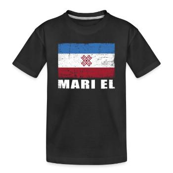 Mari El Flag Grunge Mari El Flag - Kids' Premium Organic T-Shirt - black - Front