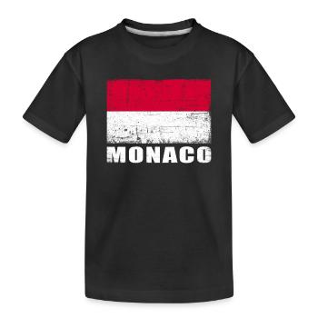 Monaco Flag Grunge Monaco Flag - T-shirt bio Premium Enfant - noir - Devant