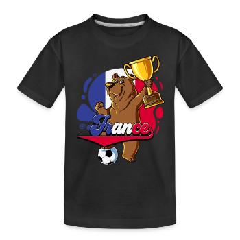 Frankreich Fußball - Kinder Premium Bio T-Shirt - Schwarz - Vorne