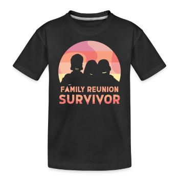 Survivor of a Family Reunion Family Team - Kids' Premium Organic T-Shirt - black - Front