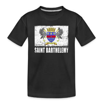 Saint Barthélemy Flag - Kids' Premium Organic T-Shirt - black - Front