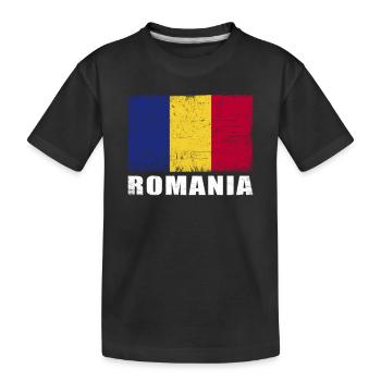 Roumanie Drapeau Grunge Roumanie Drapeau - T-shirt bio Premium Enfant - noir - Devant