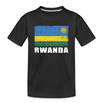 Ruanda Flagge Grunge Ruanda Fahne - Kinder Premium Bio T-Shirt - Schwarz - Vorne