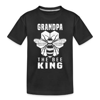 Apiculture Grand-père Miel Abeille Apiculteur Grand-père Le roi des abeilles - T-shirt bio Premium Enfant - noir - Devant