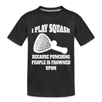 Squash Racquetball-Spiel Racquetball Squashspieler - Kinder Premium Bio T-Shirt - Schwarz - Vorne