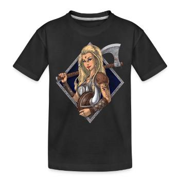 Nordischer Wikingerkrieger - Kinder Premium Bio T-Shirt - Schwarz - Vorne