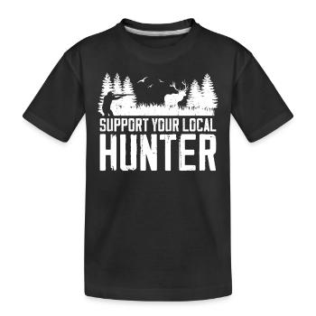 Soutien aux chasseurs de chasse au cerf Buck - T-shirt bio Premium Enfant - noir - Devant