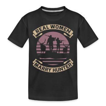 Mariage de chasseur de chasseurs de cerfs de Buck - T-shirt bio Premium Enfant - noir - Devant
