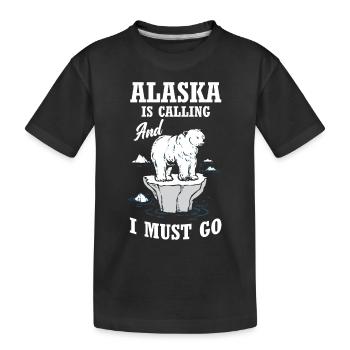 Alaska Travel Vacation - Kids' Premium Organic T-Shirt - black - Front