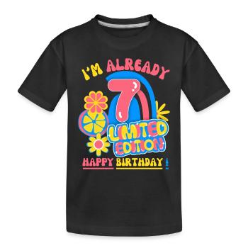 Anniversaire enfant-enfants 7 ans, fête d’anniversaire des enfants - T-shirt bio Premium Enfant - noir - Devant