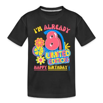 Geburtstag Kind-Kinder 8 Jahre, Kindergeburtstag - Kinder Premium Bio T-Shirt - Schwarz - Vorne