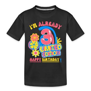 Birthday child-children 3 years, children's birthday - Kids' Premium Organic T-Shirt - black - Front