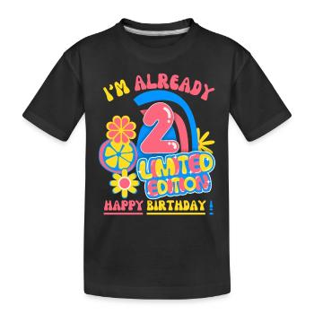 Birthday child-children 2 years, children's birthday - Kids' Premium Organic T-Shirt - black - Front