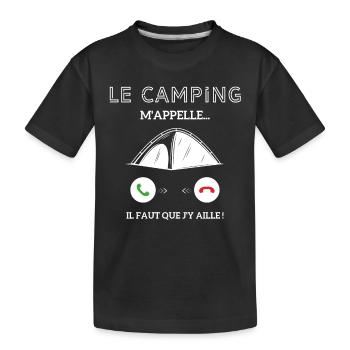 le campagne m'appelle il faut que j'y aille! - T-shirt bio Premium Enfant - noir - Devant