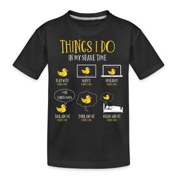 Ventilateur de canard en caoutchouc, canards en caoutchouc - T-shirt bio Premium Enfant - noir - Devant